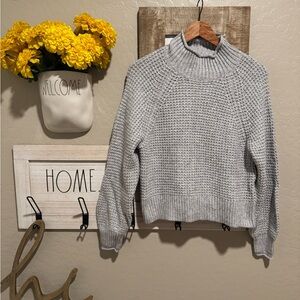 American Eagle turtle neck sweater chunky gray new